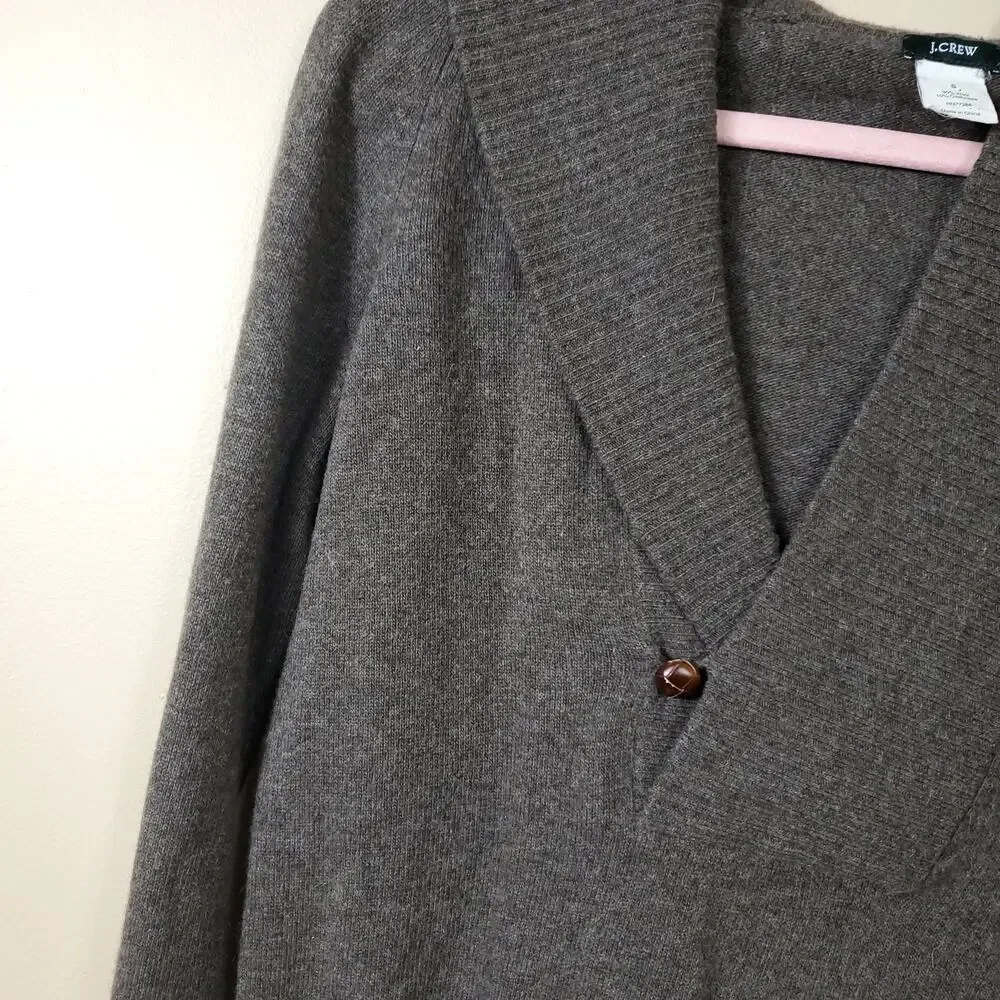 J Crew Wool Cashmere Sweater with Hood in Taupe Size S